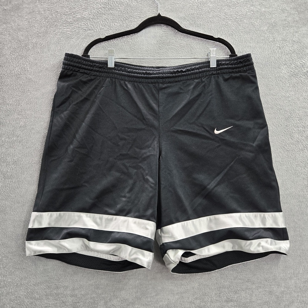 VINTAGE Nike Men Activewear Shorts XL Black Reversible Basketball Logo Y2K